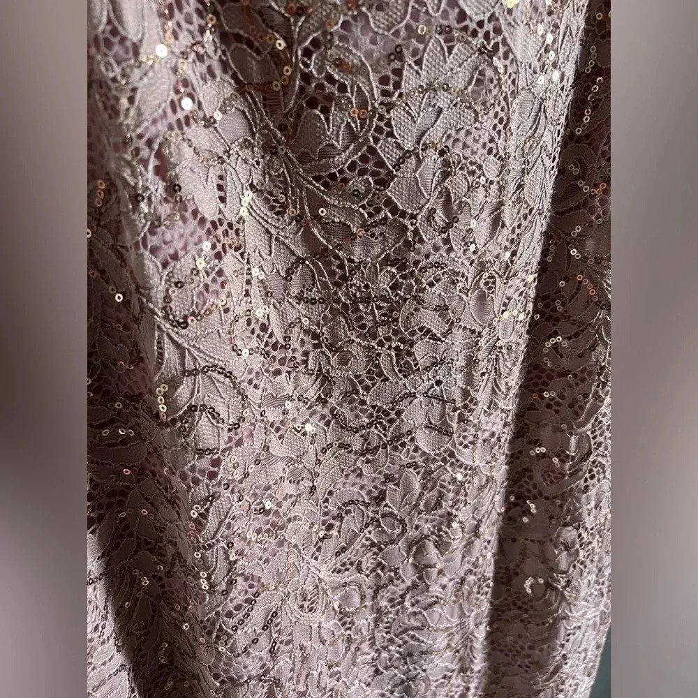Sequin Lace Scoop Neck 3/4 Sleevn
Sheath Chiffon Duster 2-Piece Jacket Dress 14 - Picture 9 of 11